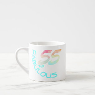 Tasse Expresso Arc-en-ciel en pastel d'aquarelle anniversaire de