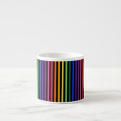Tasse Expresso Arc-en-ciel et rayures noires (Devant)