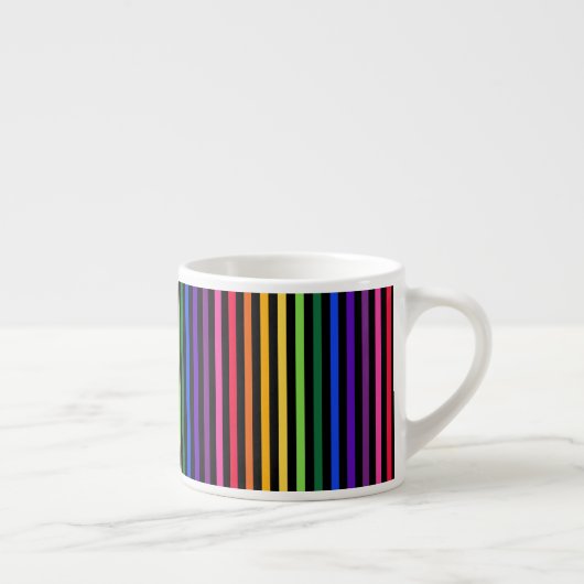 Tasse Expresso Arc-en-ciel et rayures noires (Droite)