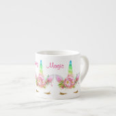 Tasse Expresso Arc-en-ciel magique de licorne de matin (Devant droit)