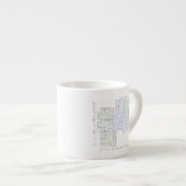 Tasse Expresso Architectural Blueprint  (Devant droit)