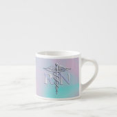 Tasse Expresso Argent comme RN Caduceus Médicale Mère Pearl (Droite)