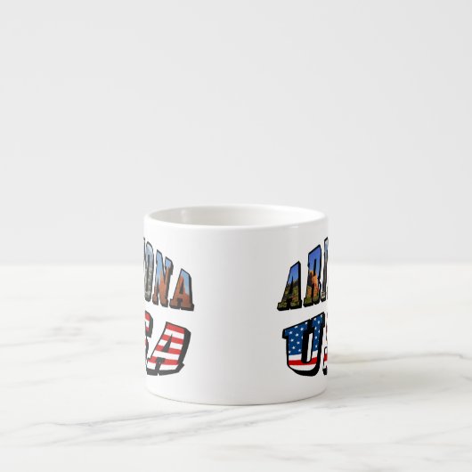 Tasse Expresso Arizona Picture et USA Flag Text (Devant)