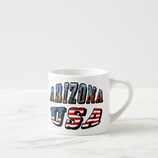Tasse Expresso Arizona Picture et USA Flag Text (Droite)