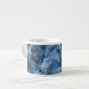 Tasse Expresso Arrière - plan bleu abstrait d'aquarelle