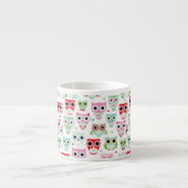 Tasse Expresso arrière - plan en pastel de hibou de couleur de (Devant)