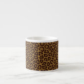 Tasse Expresso arrière - plan en tuiles avec fourrure de léopard (Devant)