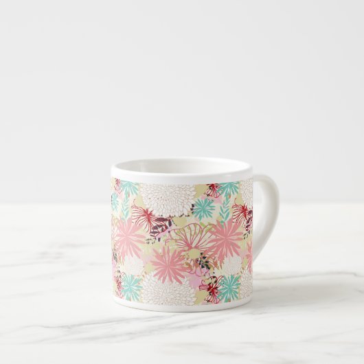 Tasse Expresso Arrière - plan floral 4 (Devant droit)
