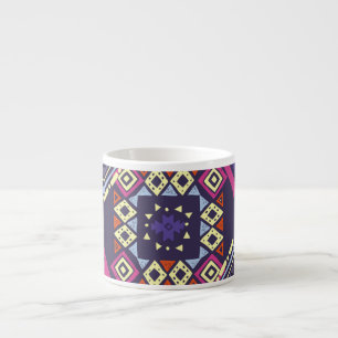 Tasse Expresso Arrière - plan géométrique tribal, primitif.
