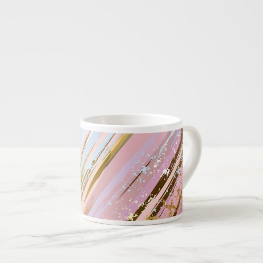 Tasse Expresso Arrière - plan rose texturé (Devant droit)