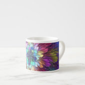 Tasse Expresso Art abstrait fractal de fleurs psychédéliques colo (Devant droit)