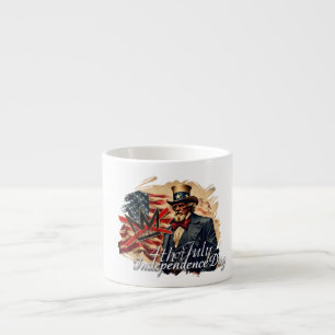 Tasse Expresso Art de la fête de l'indépendance de l'oncle Sam sa