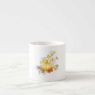 Tasse Expresso Art de Thanksgiving Citrouille Vintage Automne Rus