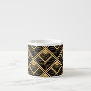 Tasse Expresso Art Déco Black Gold : Géométrique