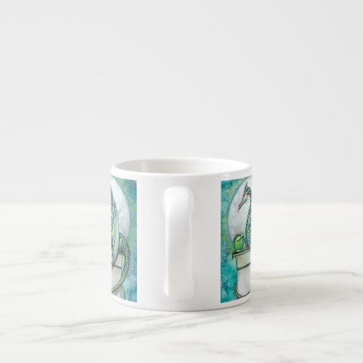 Tasse Expresso Art d'Imaginaire Dragon Vert (Dos)