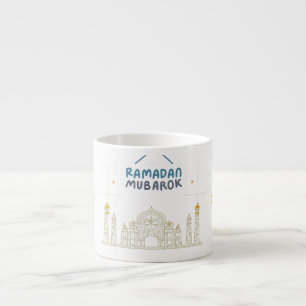 Tasse Expresso Art typographique Ramadan Kareem Croissant islamiq