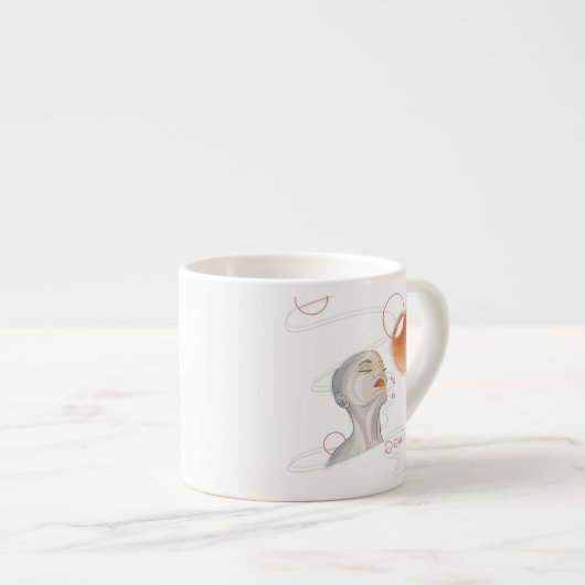 Tasse Expresso Attaque à la nébuleuse et collier galactique à per (Devant droit)