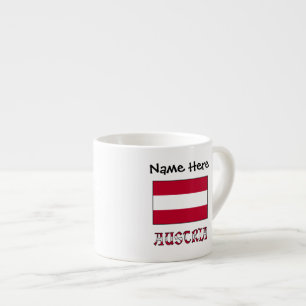 Tasse Expresso Autriche et drapeau autrichien avec votre nom