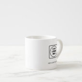 Tasse expresso avec texte de logo simple pour les (Devant droit)
