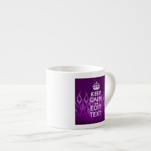 Tasse Expresso Ayez Votre Texte Gardez Votre Calme sur des Flamme