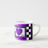 Tasse Expresso B&W Purple Hearts Beating (Droite)