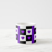 Tasse Expresso B&W Purple Hearts Beating (Devant)