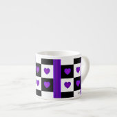 Tasse Expresso B&W Purple Hearts Beating (Devant droit)