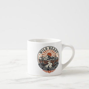 Tasse Expresso Badge d'aventure de montagne du désert vintage