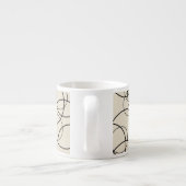 Tasse Expresso Bague Motif Noir Sur Beige (Dos)