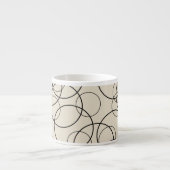 Tasse Expresso Bague Motif Noir Sur Beige (Devant)