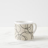 Tasse Expresso Bague Motif Noir Sur Beige (Devant droit)