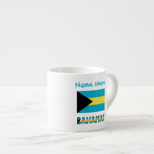 Tasse Expresso Bahamas et drapeau bahamien avec votre nom