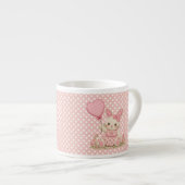 Tasse Expresso Ballon de lapin rose (Devant droit)