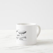 Tasse Expresso Ballons vintages de zeppelins de dirigeables (Devant droit)