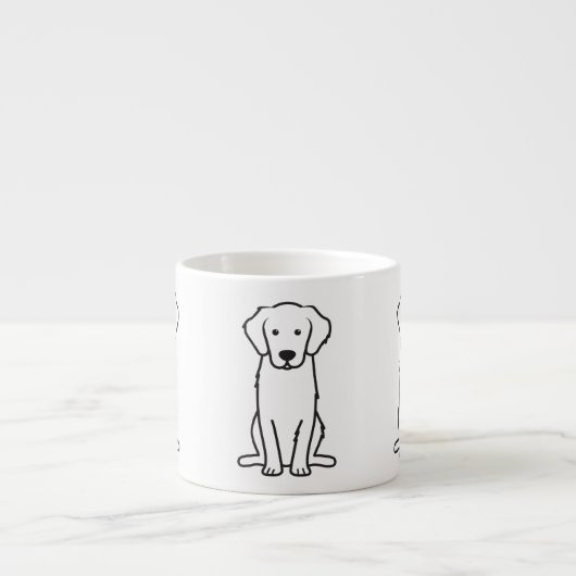 Tasse Expresso Bande dessinée de chien de golden retriever (Devant)