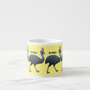 Tasse Expresso Bande dessinée d'oiseau joyeux