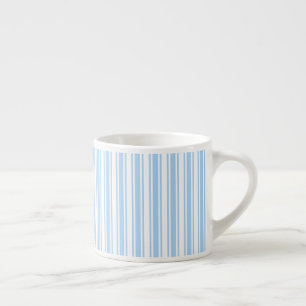 Tasse Expresso Bandes de bonbons bleu pâle et blanc