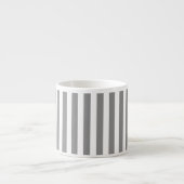 Tasse Expresso Bandes de bonbons grises et blanches (Devant)