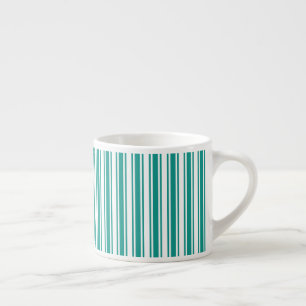 Tasse Expresso Bandes de bonbons turquoises et blanches