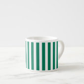 Tasse Expresso Bandes de bonbons vert et blanc (Devant droit)