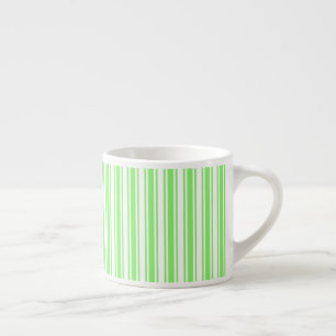 Tasse Expresso Bandes de bonbons vert et blanc de chaux