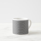 Tasse Expresso Bandes horizontales noires et blanches (Devant droit)