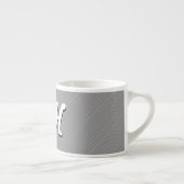 Tasse Expresso Bandes minces en noir et blanc | Initiales retro-s (Droite)