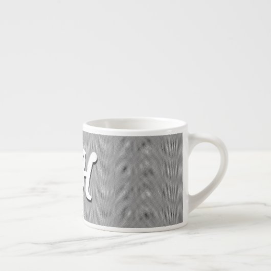 Tasse Expresso Bandes minces en noir et blanc | Initiales retro-s (Droite)