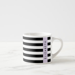 Tasse Expresso Bandes noires et blanches, Gravées, Lignes, Votre 