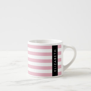Tasse Expresso Bandes Roses, Motif Gratté, Lignes, Votre Nom