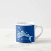 Tasse Expresso Barracuda poisson affamé de la pêche dessin animé (Droite)