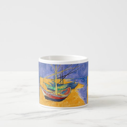 Tasse Expresso Bateaux de Van Gogh Impressionnisme Plage (Devant)