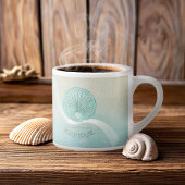 Tasse Expresso Beach House Clam Shell Aqua Blue ID623