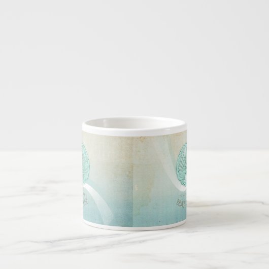 Tasse Expresso Beach House Clam Shell Aqua Blue ID623 (Devant)